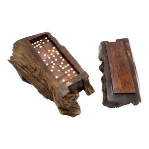 1960s Palofierro wood Don Shoemaker Dominoes Set