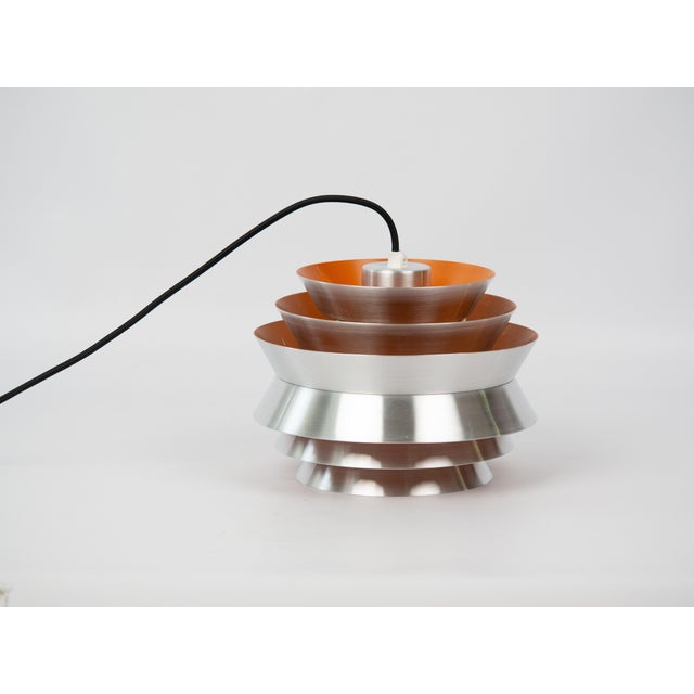 Silver Vintage Swedish Trava Pendant Lamp by Carl Thore for Granhaga Metallindustri, 1960s For Sale - Image 8 of 11