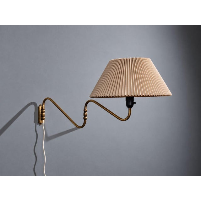 Danish Modern, Articulating Wall Light or Sconce, Patinated Brass, Denmark, 1950s For Sale - Image 4 of 15