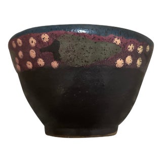 Hand Painted Bowl With Jalepeno Motif Made in Mexico For Sale