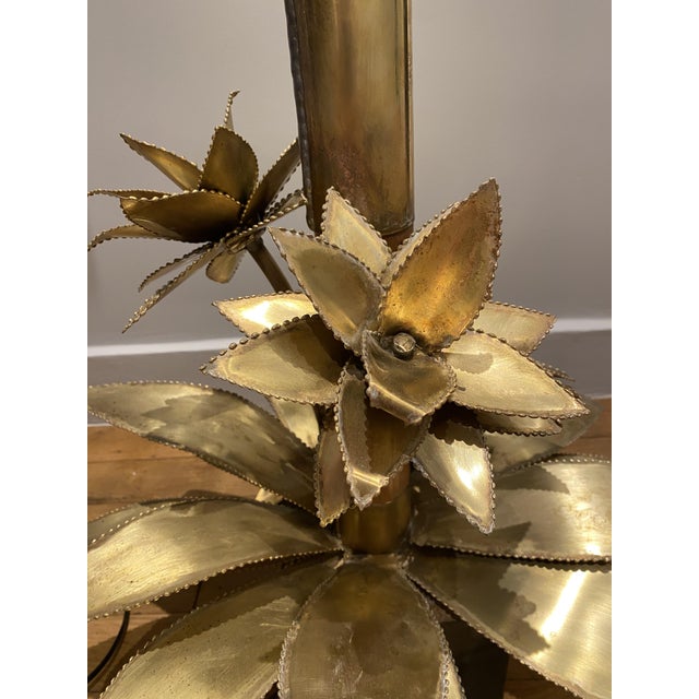 Bamboo Palm Table Lampe by Christian Techoueyres for Maison Jansen, 1970s For Sale - Image 13 of 15