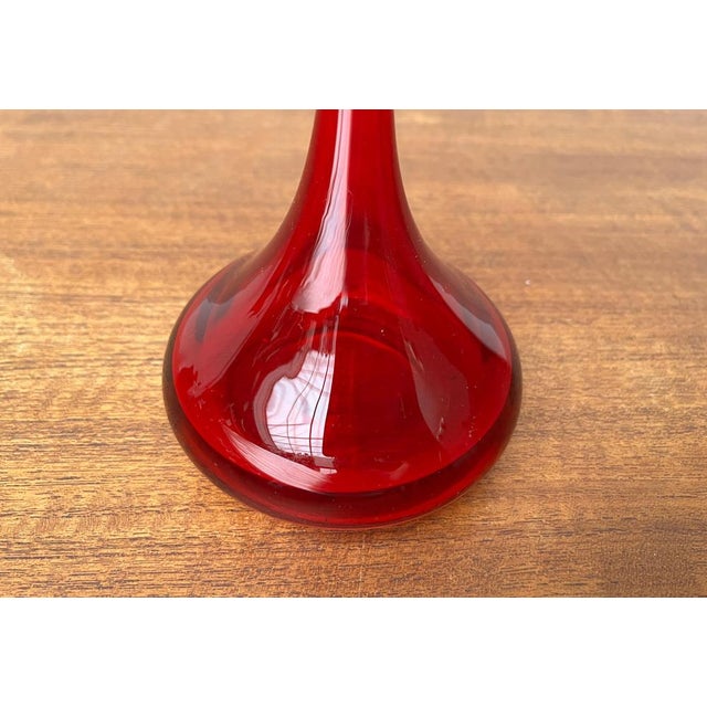 Vintage German Red Glass Solifleur Vase by Cari Zalloni for WMF For Sale - Image 4 of 15
