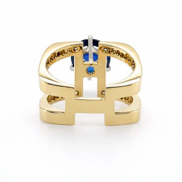 Keith Davis 18k Sapphire Ring, Size 6.5 For Sale In Tampa - Image 6 of 6