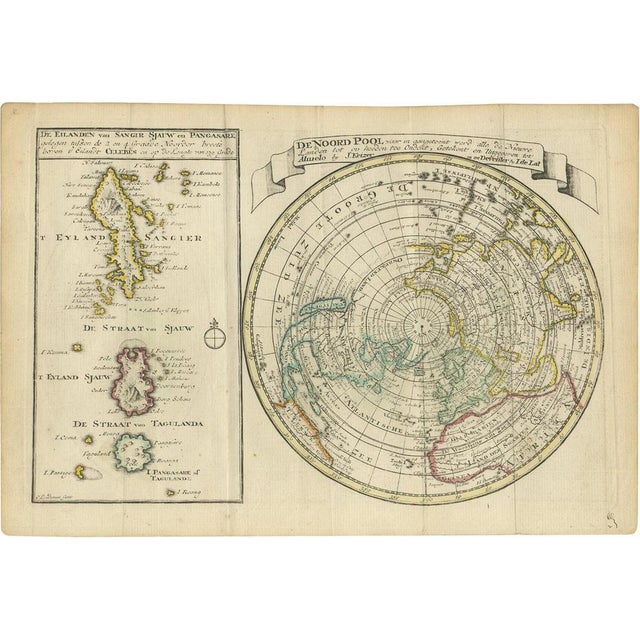 Antique Map of the North Pole & Sangihe Archipelago by Keizer & De Lat, 1788 For Sale - Image 8 of 8