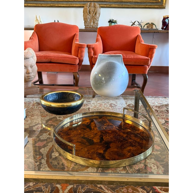 Hollywood Regency Round Tray, Italy 1970s For Sale - Image 12 of 12