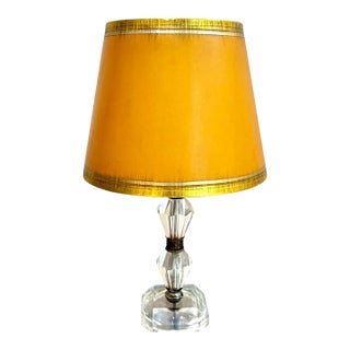 Small Art Deco Crystal Lamp For Sale