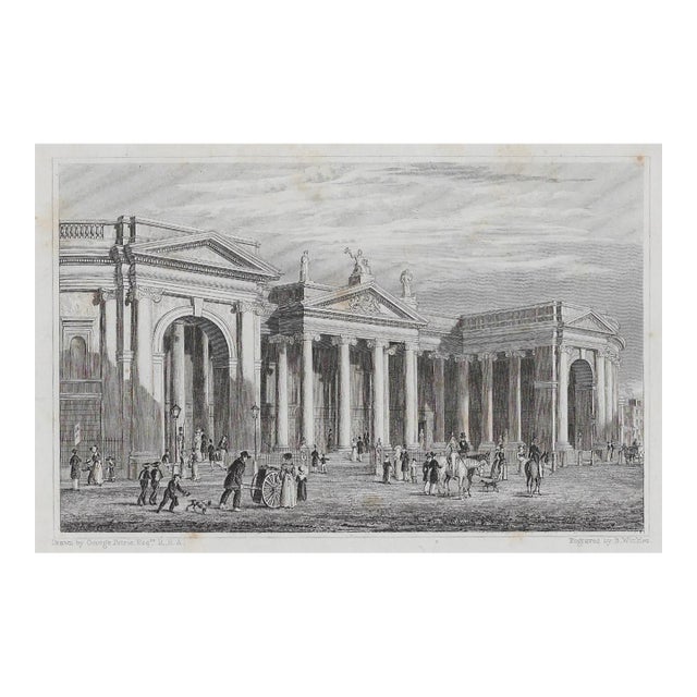 Dublin Parliament House and Bank of England Architectural Engraving For Sale