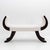 Ebonised Bench With White Bouclé Cover, Italy, Early 20th Century For Sale - Image 4 of 5