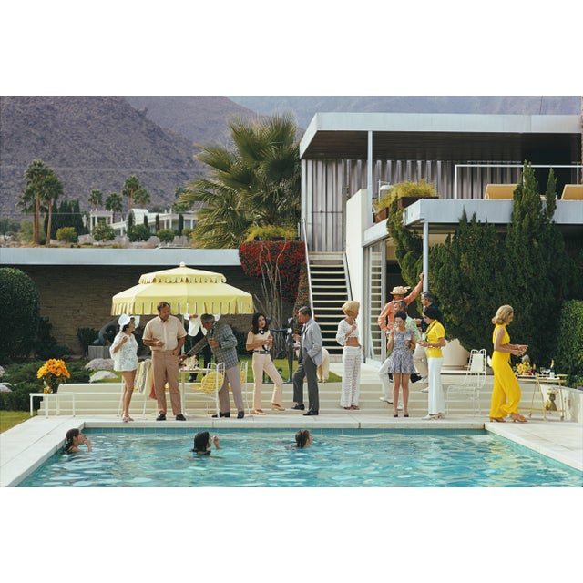 1970s "Palm Springs Pool" First Edition 1/150 Estate Stamped C-Print by Slim Aarons For Sale