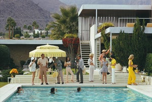 1970s "Palm Springs Pool" First Edition 1/150 Estate Stamped C-Print by Slim Aarons