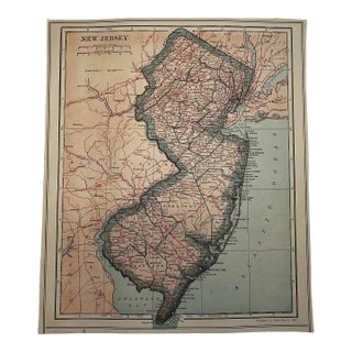 1920s New Jersey State Map For Sale