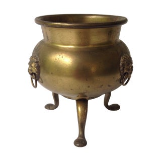 Vintage Brass Footed Bowl For Sale