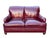 Vintage Hickory Chair English Style Oxblood Leather Loveseat With Brass Nailhead Trim For Sale In Washington DC - Image 6 of 14