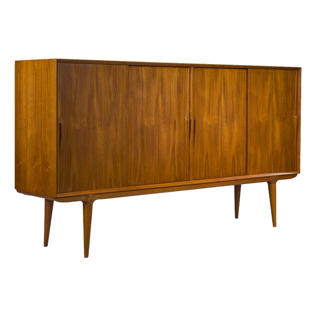 Model 19 Teak Highboard by Gunni Omann for Omann Jun, Denmark, 1960s For Sale