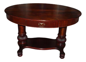 Early 19th Century English Wooden Oval Trestle Table