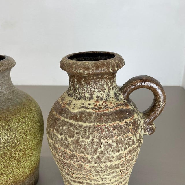 Pottery Fat Lava Vases from Scheurich, Germany, 1970s, Set of 2 For Sale - Image 14 of 18