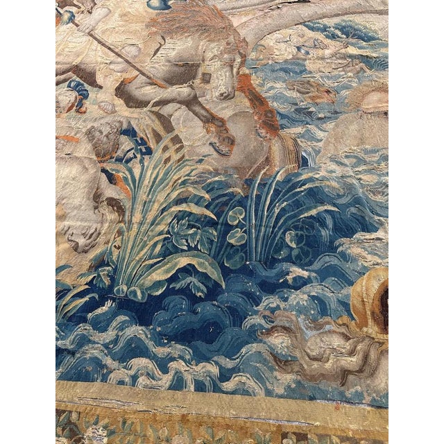 Large Antique Aubusson Tapestry with Historical Battle Scene, 17th Century For Sale - Image 10 of 18
