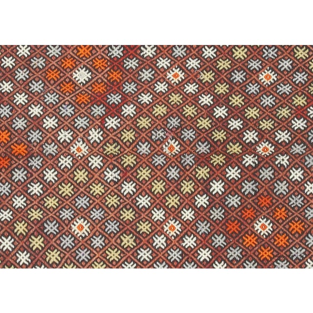 1950s Turkish Kilim. Hand woven with wool on wool foundation in the Oushak region of Turkey. Kilims & Flat Weaves are rugs...