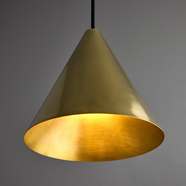 Brass Hans-Agne Jakobsson Polished Brass 'Tratten' Pendant For Sale - Image 8 of 11