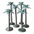 Vintage Coastal Patinated Cast Metal Palm Tree Candlesticks - Set of 6 For Sale