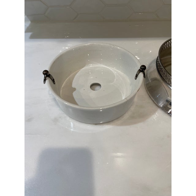 Art Deco Vintage Wallace Brothers Silverplated Planter With Ceramic Insert For Sale - Image 3 of 7