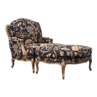 Century Furniture Grand Bergere Chair & Ottoman For Sale