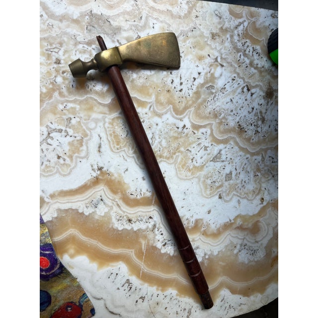 1970s Brass Mid Century Axe With Wooden Handle For Sale - Image 10 of 10
