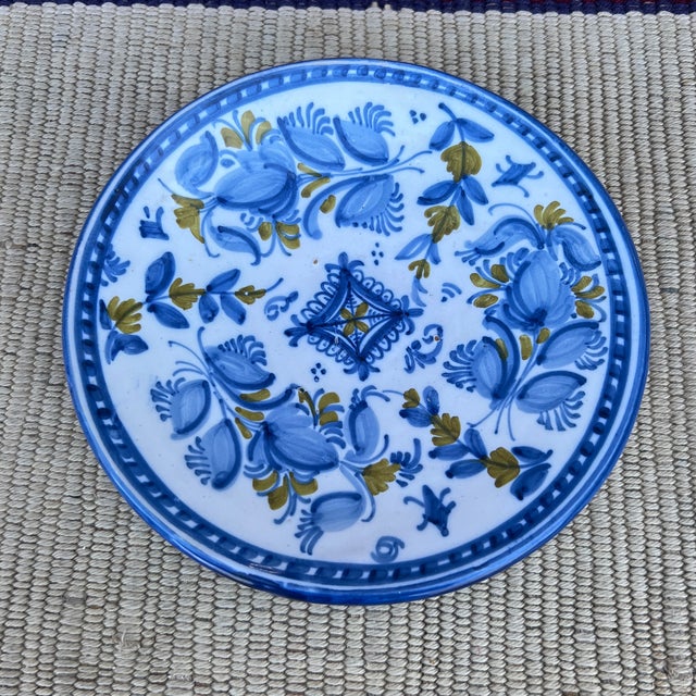 Vintage Guertes Talavera Polychrome Decorated Plate, Spain, Circa 1970's For Sale - Image 11 of 12