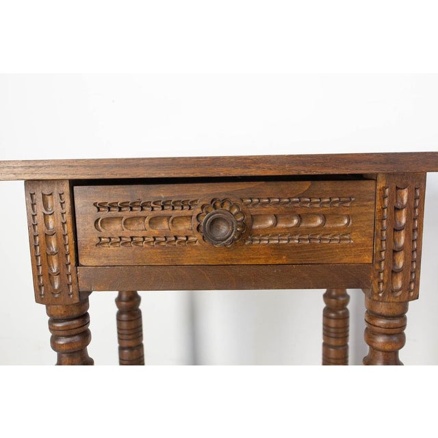 Mid-Century Spanish Style Bedside Tables in Oak, France, 1960s, Set of 2 For Sale - Image 10 of 13