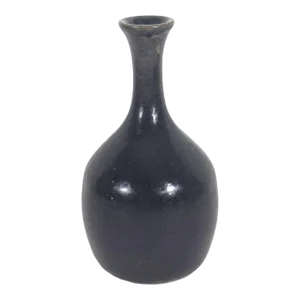 Vintage Signed Studio Pottery Bottle Neck Vase Blue