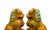 Pair Chinese Tri-Color Mustard Yellow Glaze Fengshui Lions Foo Dogs For Sale - Image 9 of 15