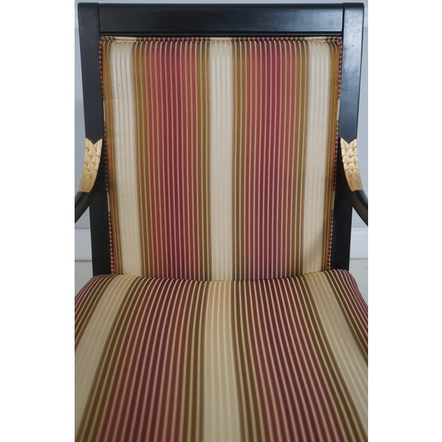 Pair Neoclassical Dolphin Carved Arm Black Chairs For Sale - Image 15 of 18