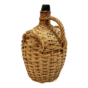 Early 20th Century Wicker Wrapped German Demijohn Bottle