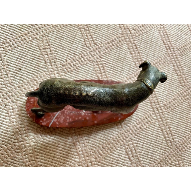 Greyhound Sculpture on Marble Base For Sale - Image 12 of 12