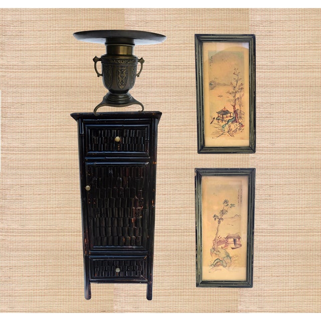 Antique Japanese Patinated Bronze Usubata Vase With Lion Handles & Verdigris Top – 2-Piece Ikebana Form For Sale - Image 16 of 16