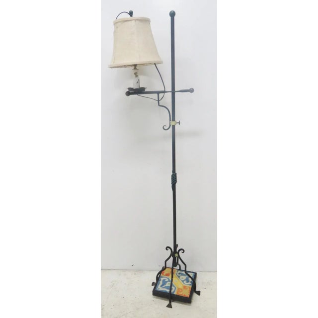 Arts & Craft Iron & Tile Floor Lamp For Sale In Philadelphia - Image 6 of 6