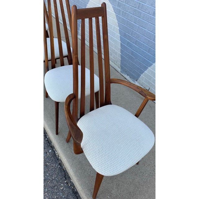 Mid 20th Century Danish Style High Back Walnut Dining Chairs= Set of 4 For Sale In Denver - Image 6 of 8