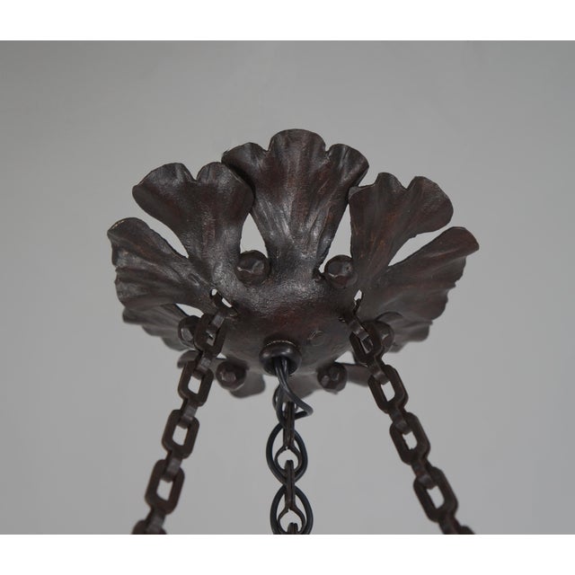 Burnt Orange French Art Deco Pendant Light by Charles Schneider 1920s France For Sale - Image 8 of 11