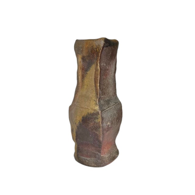 Modern Vintage Earthy Studio Pottery Vase For Sale - Image 3 of 6