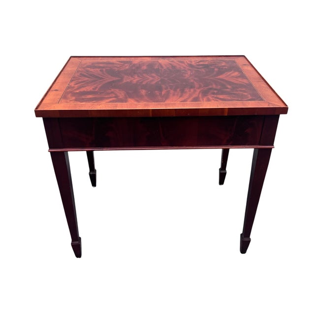 Late 20th Century Hekman Crotch Mahogany Side Table For Sale - Image 9 of 18