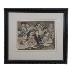 1870s Childrens Pantomime at Covent Garden Theatre Hand Colored Engraving