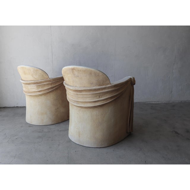 John Dickinson Draped Plaster and Fiberglass Chairs For Sale - Image 4 of 11