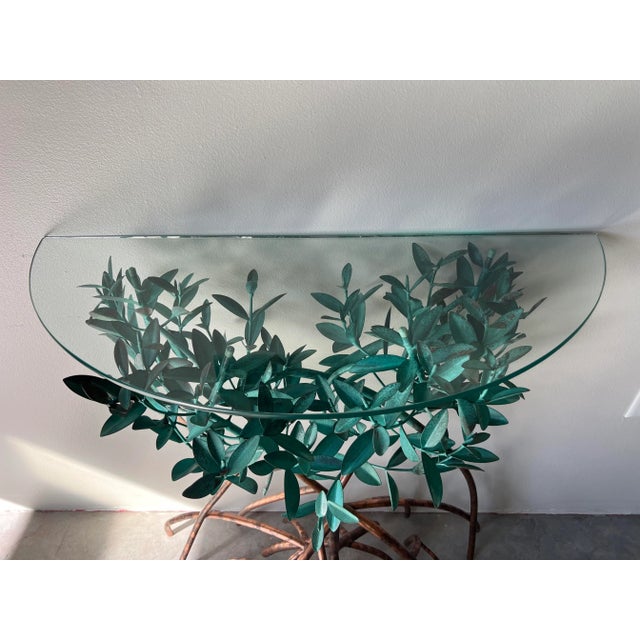 2000 - 2009 Vintage Lee & Sharon Jones Sculptural Art Mangrove Copper Console Table W/ Mirror/ Sold For Sale - Image 5 of 12