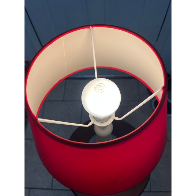 1990s Pop Art Red and Blue Wooden Table Lamp For Sale - Image 9 of 12