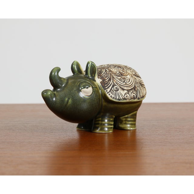 1970s Rhinoceros by Lisa Larson for Gustavsberg Sweden For Sale - Image 10 of 12
