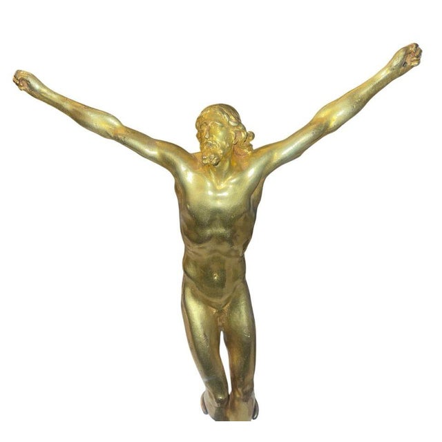 17th Century Corpus Christi, Gilt Bronze Figure on Stand, After Antonio Susini For Sale - Image 9 of 11
