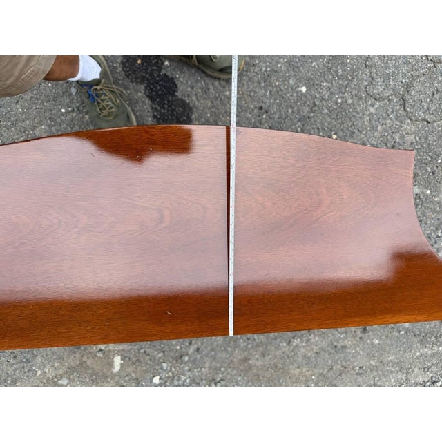 Vintage Hepplewhite Style Mahogany and Burled Wood Inlaid Console Table For Sale - Image 13 of 17