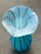 Encased Glass Vase 12” Deep Sky Blue W/Purple Stripes, Elegant Silhouette, Handmade Whimsical For Sale In West Palm - Image 6 of 12