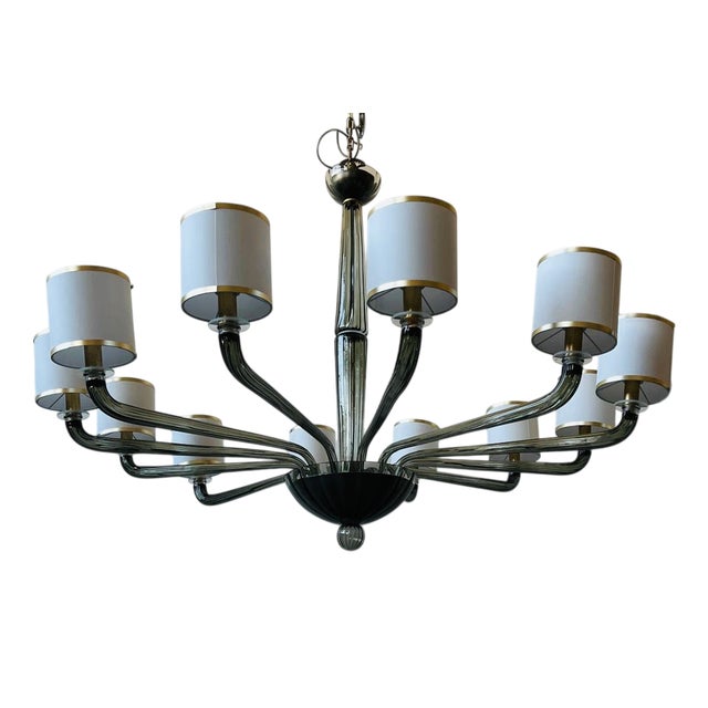Art Deco Murano Glass Chandelier, 2004 For Sale