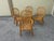 1980s Coastal Island Style Rattan/Bamboo Glass Top Dining or Game Table & 4 Chairs a Set For Sale - Image 9 of 11